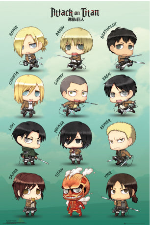 ATTACK ON TITAN CHIBI POSTER 91,5 X