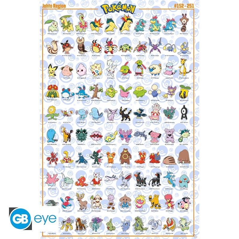 POKEMON JOHTO ENGLISH POSTER