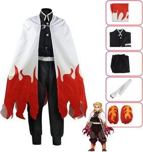 Costume Carnevale Cosplay Uomo Demon Slayer Rengoku Kyojuro
