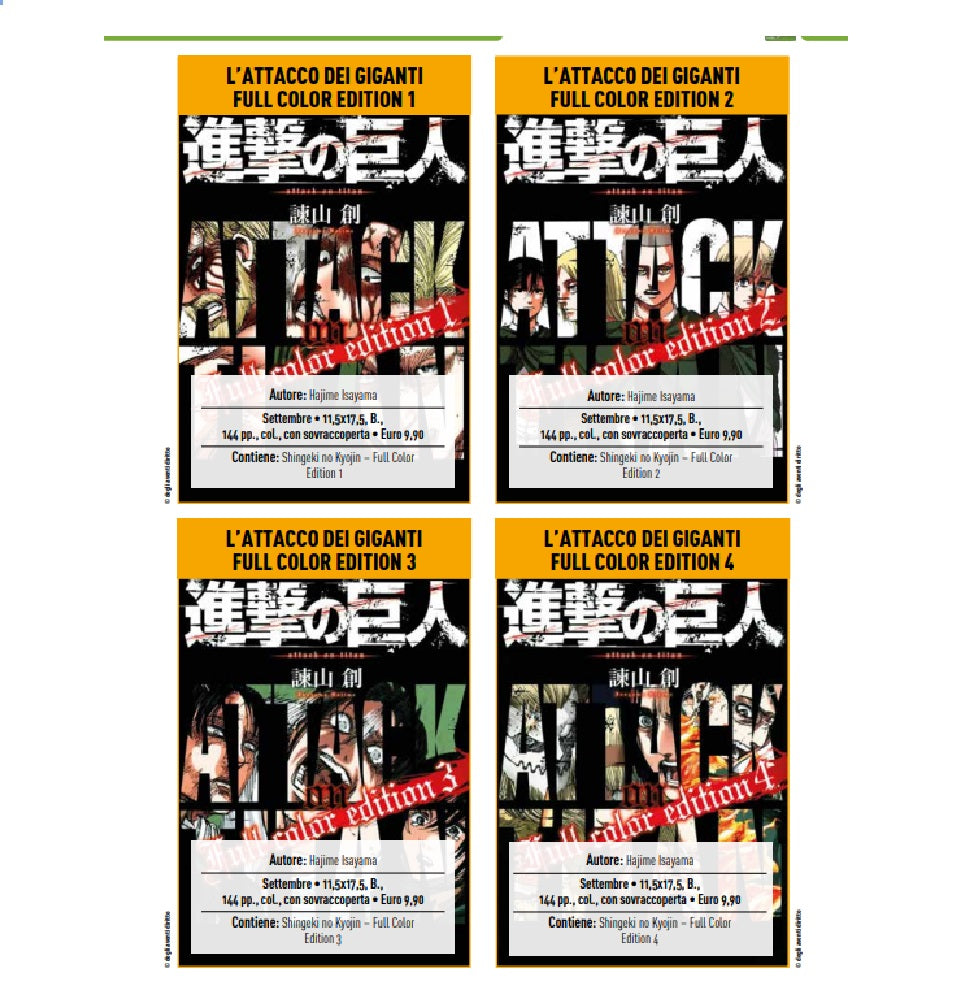 L'ATTACCO DEI GIGANTI FULL COLOR EDITION COFANETTO PRE-ORDER