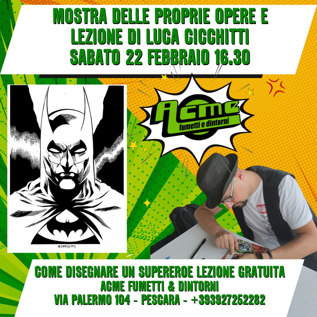 Lezione Gratuita: Impara a Disegnare i Supereroi – con Luca Cicchitti! 🦸‍♂️✏️