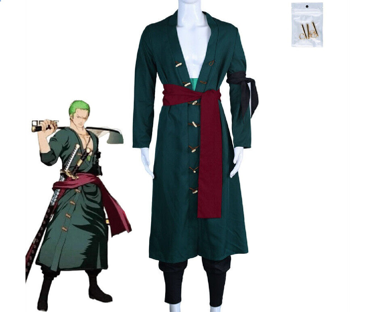 Costume Carnevale Cosplay Uomo ONE PIECE ZORO